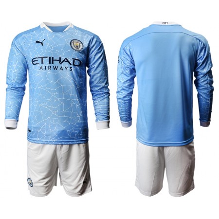 Billiga Fotbollströjor Manchester City Barn Hemma tröja 2020/21 Långärmad